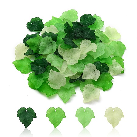 80Pcs 4 Colors Autumn Theme Transparent Frosted Acrylic Pendants SACR-YW0001-58-1