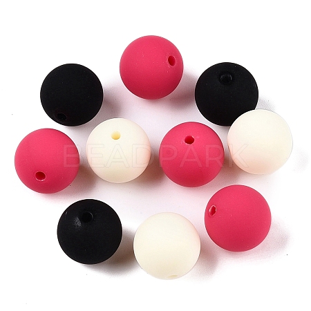 Rubberized Style Imitated Silicone Acrylic Beads MACR-T048-01A-03-1