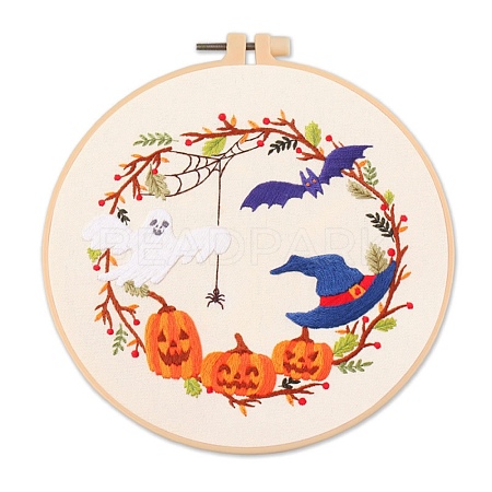 Halloween Themed DIY Embroidery Sets DIY-P021-A06-1