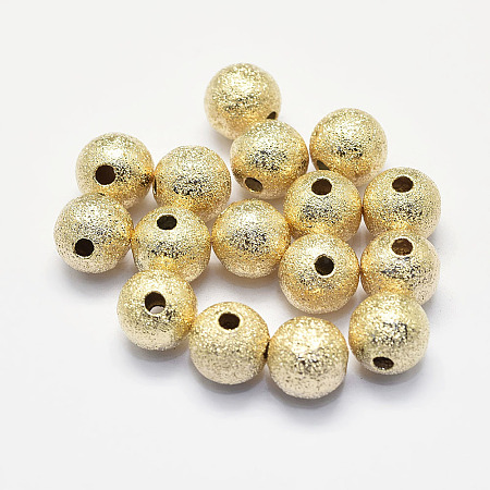 Long-Lasting Plated Brass Textured Beads KK-K193-D-111G-NF-1