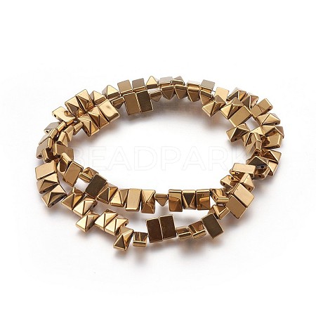 Electroplated Non-magnetic Synthetic Hematite Beads Strands G-P401-03H-1