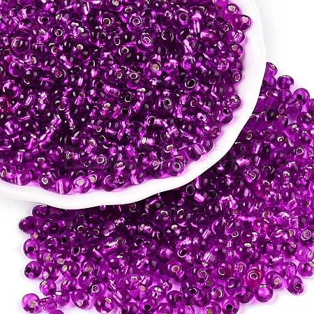 6/0 Baking Paint Transparent Fringe Glass Seed Beads SEED-N006-06H-1