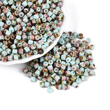 Opaque Picasso Glass Beads SEED-Q039-05A-A04-1