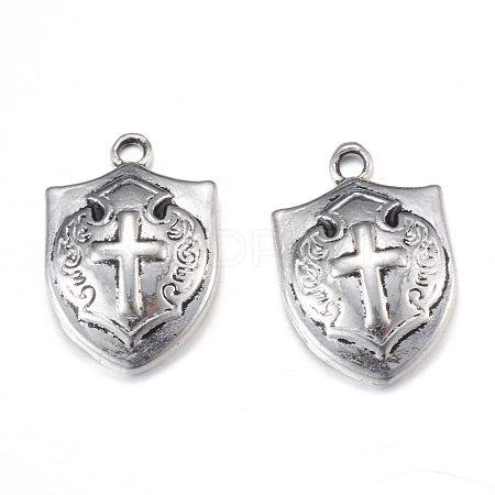 Tibetan Style Alloy Pendants X-TIBEP-Q062-14AS-RS-1