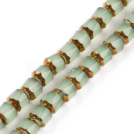 Electroplated Glass Imitation Jade Beads Strands GLAA-P003-C03-1