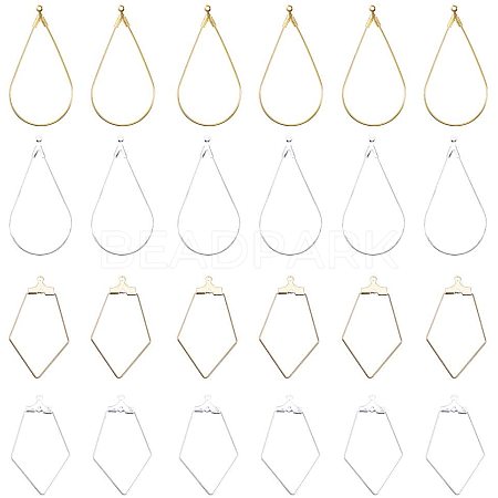 Steel & Brass Wire Pendants KK-NB0002-05-1