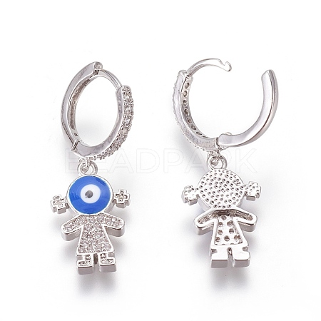 (Jewelry Parties Factory Sale)Brass Cubic Zirconia Hoop Earrings EJEW-O084-01P-E-1
