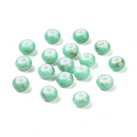 Opaque Spray Painted Glass Beads GLAA-G118-01I-1