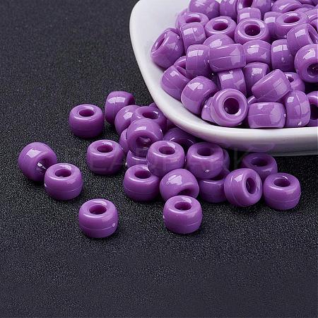 Opaque Acrylic European Beads PL338-7-1