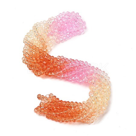 Transparent Painted Glass Beads Strands DGLA-A034-T6mm-A20-1
