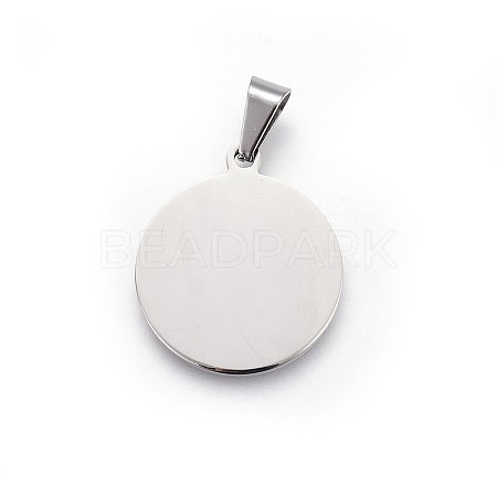 304 Stainless Steel Stamping Blank Tag Pendants STAS-L220-03C-1