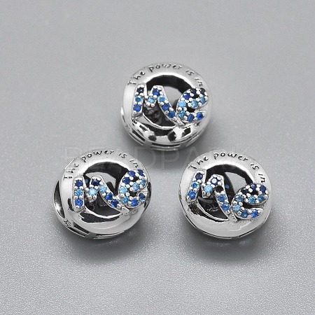 925 Sterling Silver European Beads STER-I019-15AS-1