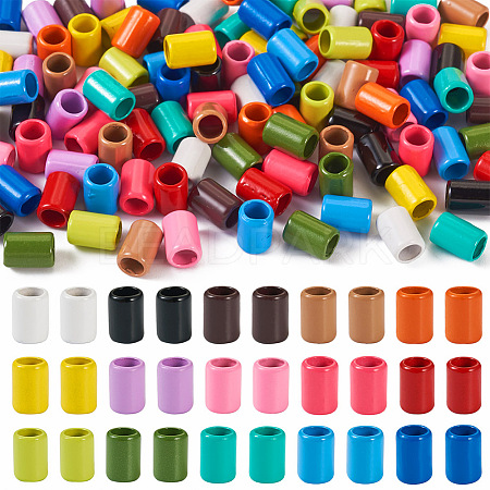  120Pcs 15 Colors Column Rack Plating Spray Painted Alloy Beads for Jewelry Making FIND-TA0002-74-1