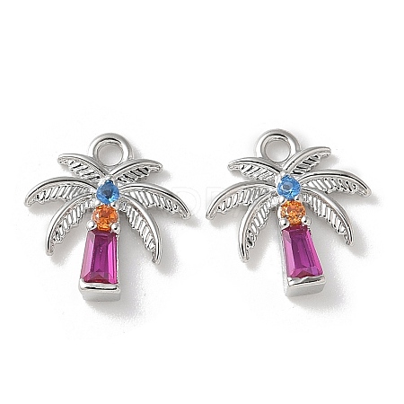 Brass Micro Pave Cubic Zirconia Pendants KK-P290-58P-1
