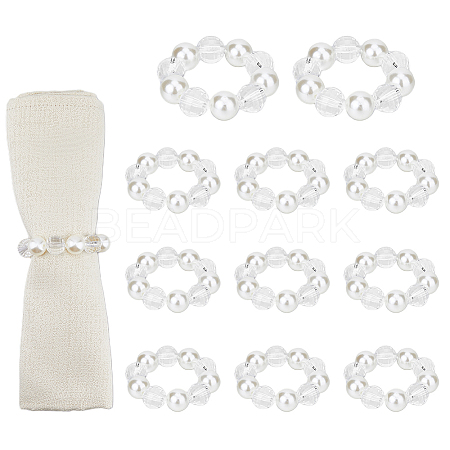 Acrylic Beaeded Napkin Rings AJEW-FH00003-1