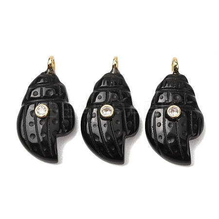 Natural Obsidian Carved Pendants G-H357-05G-03-1