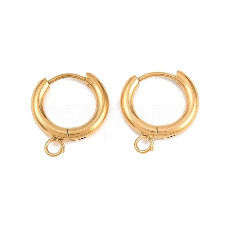 316 Stainless Steel Huggie Hoop Earring Findings EJEW-B158-01B-G-1