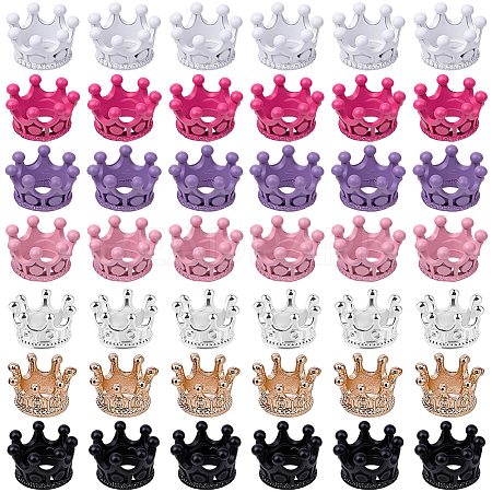 70Pcs 7 Colors Alloy Crown European Beads FIND-SP0005-86-1