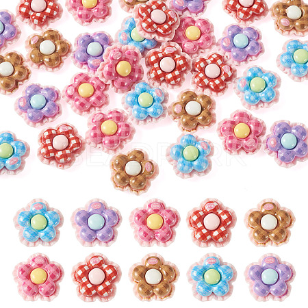 30Pcs Opaque Resin Cabochons RESI-TA0005-79E-1
