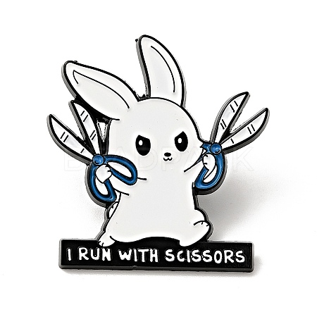 Word I Run with Scissors Enamel Pin JEWB-C018-01B-EB-1