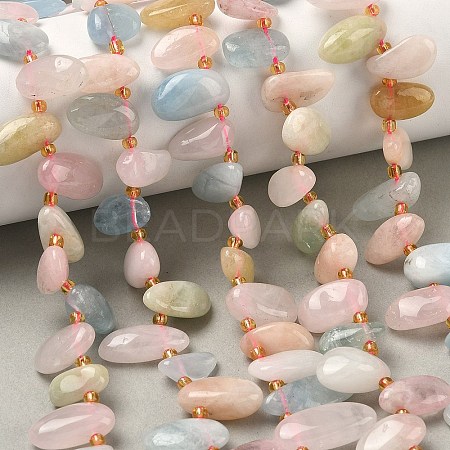 Natural Morganite Beads Strands G-P604-A07-01-1