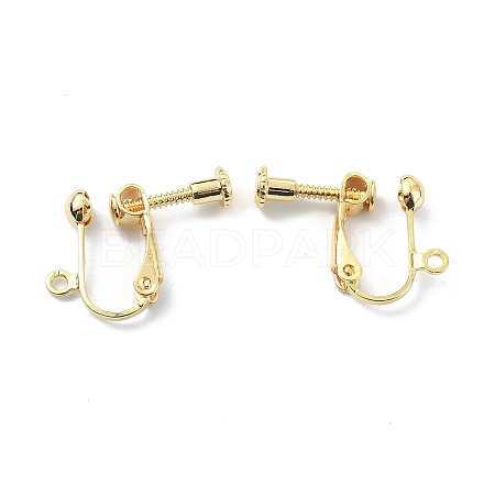 Brass Clip-on Earring Findings KK-P232-05G-1