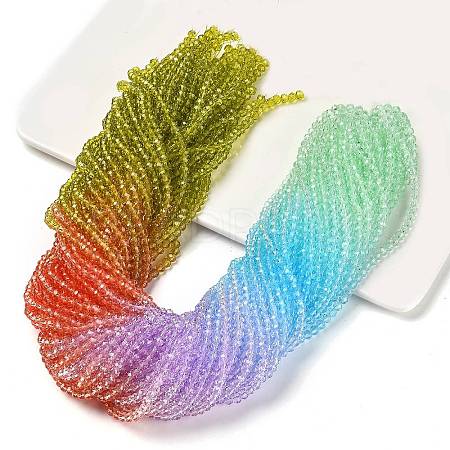 Transparent Painted Glass Beads Strands X1-DGLA-A034-T3mm-A12-1
