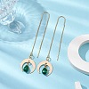 Natural & Synthetic Mixed Gemstone Teardrop Dangle Stud Earrings EJEW-JE05712-4