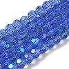Electroplate Transparent Glass Beads Strands EGLA-A035-T6mm-L14-1