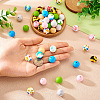 54Pcs 9 Styles Round Food Grade Eco-Friendly Silicone Beads SIL-TA0002-63-6