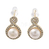 Natural Pearl Stud Earrings with Cubic Zirconia EJEW-P256-79G-1