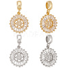 Beebeecraft 4Pcs 2 Colors Brass Pave Clear Cubic Zirconia European Dangle Charms OPDL-BBC0001-01-1