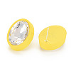 Crystal Rhinestone Oval Stud Earrings with 925 Sterling Silver Pins for Women MACR-S275-037A-3