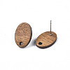 Walnut Wood Stud Earring Findings MAK-N033-006-4