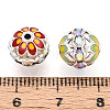 Round Brass Enamel Beads KK-Q080-01B-S-3