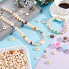 250Pcs 5 Styles Unfinished Wood Rondelle Beads WOOD-PH0002-95-5