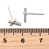 925 Sterling Silver Clear Cubic Zirconia Stud Earrings EJEW-Q030-04P-3