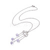 201 Stainless Steel Cloud with Glass Tassel Pendant Necklace for Women  NJEW-JN04274-3