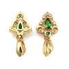 Brass Micro Pave Cubic Zirconia Ice Pick Pinch Bails ZIRC-L093-07G-2