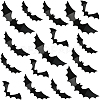8 Bags Halloween Theme PVC Plastic Artificial 3D Bat Decorations DIY-SP0005-38-1