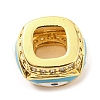 Rack Plating Brass Micro Pave Cubic Zirconia Evil Eye European Beads with Enamel KK-M247-34G-01-2