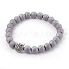 Electroplate Non-magnetic Synthetic Hematite Beads Stretch Bracelets BJEW-JB04002-2