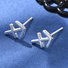 925 Sterling Silver Stud Earrings EJEW-K303-01S-09-1