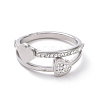 Crystal Rhinestone Heart Finger Ring RJEW-D120-03B-P-2