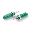 Synthetic Malachite Pointed Pendants G-M378-01P-A13-3