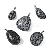 Natural Snowflake Obsidian Tumbled Stone Pendants GG-K002-06E-1