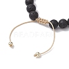 Adjustable Natural Lava Rock Braided Bead Bracelets BJEW-JB10563-5