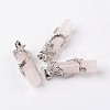 Tube Natural Rose Quartz Pendants X-G-L455-H08-1