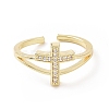 Brass Micro Pave Cubic Zirconia Rings RJEW-E072-01G-2