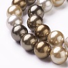 Electroplate Shell Pearl Beads Strands X-BSHE-O019-03F-3
